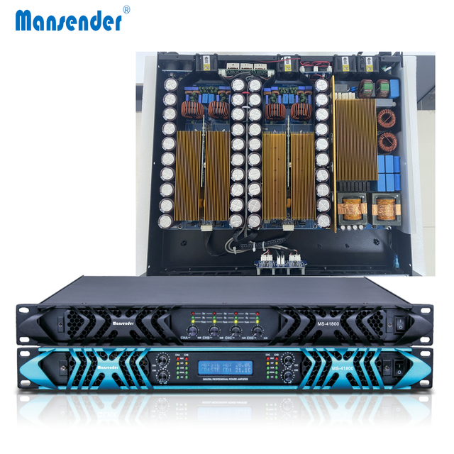 MS-41800 1U Class D Professional Audio Digital Power Amplifier 4Channel 24000Watts High Watt For Subwoofer Power Amplifier