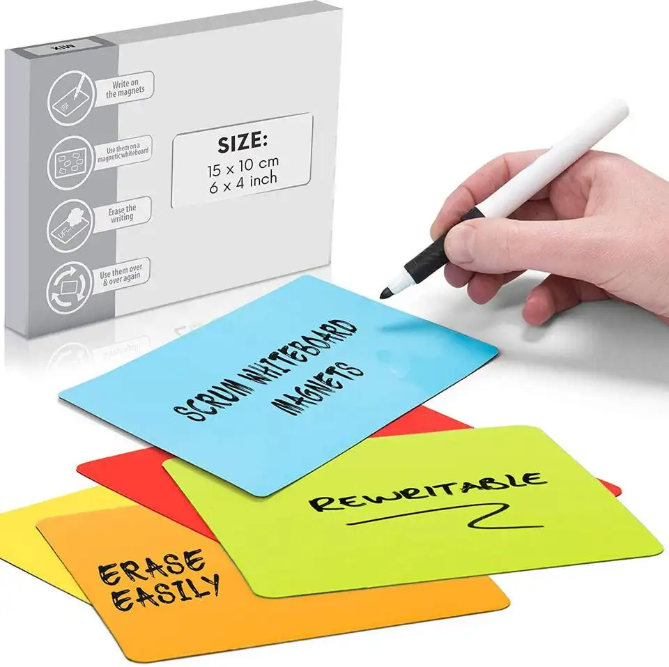 Customized erasable magnetic writing board Promotional fridge magnet notepad Dry Erase board for refrigerator message magnet