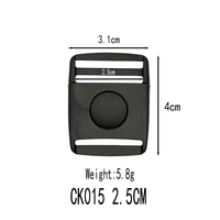 Boucles à dégagement latéral robustes noires, clips en plastique durables avec fonctions de sécurité pour sacs à dos et sangles d'équipement (petite taille)