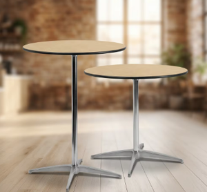 Modern Round Wooden 2-Seater Cocktail <b>Table</b> for Home <b>Bar</b> and Outdoor Use - Product Image 5
