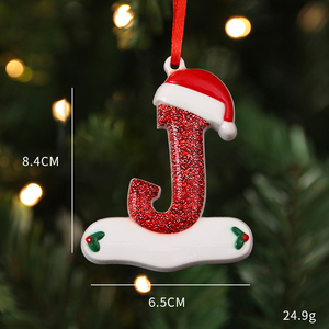 Resina personalizada de alta calidad 2025 letras decoraciones para árboles de Navidad familiares recién llegados Y I V J K O - Product Image 4
