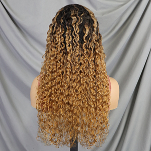 200% Human Hair <b>Wigs</b> #1BT/30 Water Wave <b>Lace</b> Front <b>Wigs</b> Long 13x4 Transparent <b>Lace</b> Frontal Hair <b>Wig</b> - Product Image 5