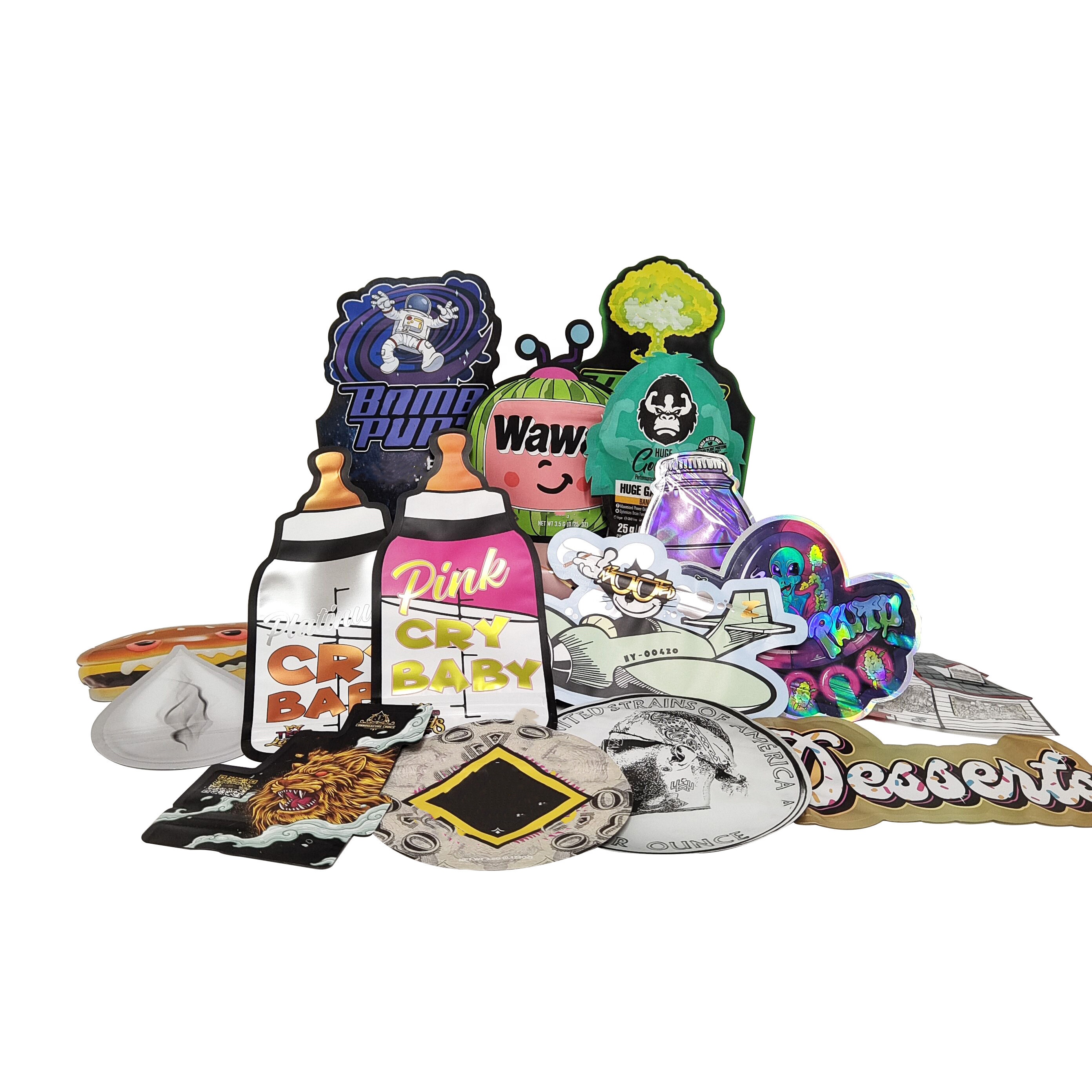 die cut mylar bags custom