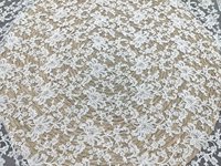 Tissu en dentelle florale blanche, broderie Alençon cordonnée motif vigne fleurie, 125 cm de large, polyester, pour robe de mariée, vente en gros