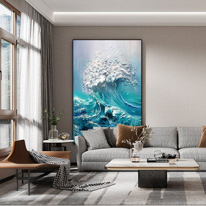 Pintado a mano moderno Villa <span class=keywords><strong>Toscana</strong></span> arte playa jardín paisaje mediterráneo pinturas al óleo - Product Image 2