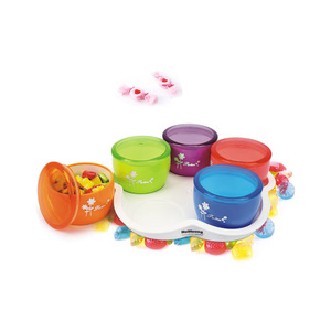 Lot de 5 Fleur En Forme De gel de silice galvanisé Vitamines bonbons bol pot - Product Image 2