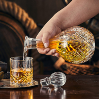 Juego de Decantador de Whisky Grabado, Estilo Europeo, Cristal sin Plomo, con Vasos Old Fashioned y Logotipo Personalizado