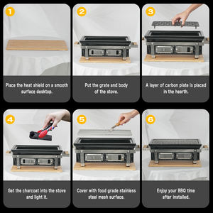 Auplex Portable Céramique Rectangulaire <span class=keywords><strong>Japonais</strong></span> Hibachi <span class=keywords><strong>Table</strong></span> Petit Hibachi Grill <span class=keywords><strong>BBQ</strong></span> Charbon <span class=keywords><strong>De</strong></span> Bois Barbecue Extérieur - Product Image 3