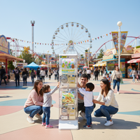 Distributeur automatique de capsules de jouets Niudele à double couche, blanc transparent, avec système de paiement par pièces, capacité de 100 à 300 pièces, garantie 1 an