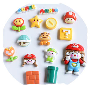 Accessoires de sculpture en résine écologique, durables, classiques, motif <span class=keywords><strong>Mario</strong></span> de dessin animé, pour crème capillaire, colle, coques de téléphone, DIY, breloques pour chaussures - Product Image 1