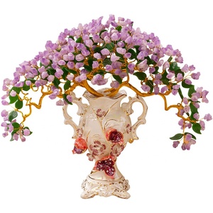 Árbol de la riqueza de amatista natural de lujo, árbol del dinero de cristal amarillo, jarrón de cerámica hecho a mano, decoración para la riqueza, la suerte, la salud, regalo de feng shui - Product Image 5