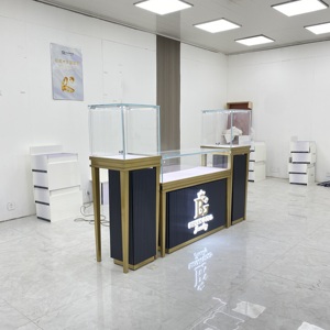 Tùy chỉnh Hiện Đại Đồ trang sức sang trọng tủ trưng bày LED chiếu sáng gương trở lại Kính truy cập thiết kế trung tâm mua sắm đồ trang sức hiển thị - Product Image 5