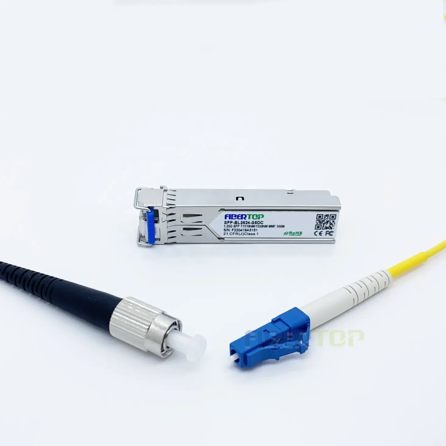 Fibertop 1m 3ft LC UPC To FC UPC Simplex OS2 Single Mode PVC OFNR 2.0mm Fiber Optic Patch Cable