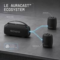 Système de haut-parleurs de cinéma maison sans fil SOWO 2.1 Son Surround 110W, Ensemble de haut-parleurs de fête étanches pour extérieur LE Auracast avec synchronisation sans coupure