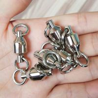 Connecteur de pêche à roulement à billes, émerillon roulant en acier inoxydable, anneau solide, accessoires d'émerillons de pêche robustes