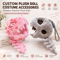 Kostum Topi Dinosaurus Boneka Plush Poliester Kustom 20-23cm 0-24 Bulan Aksesoris Mainan Boneka Lucu Unik OEM ODM Grosir