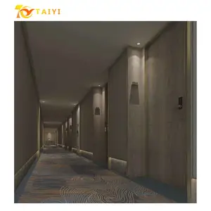 新设计中庸奢华定制3D走廊羊毛尼龙印花地毯酒店地毯