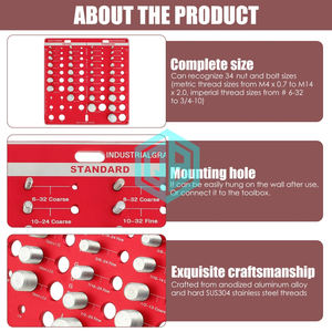 34 medidores rosca Detector & Parafuso Comparador SAE/Metric conversão com projeto à prova de erros Anti Slip Nut Bolt Checker - Product Image 3