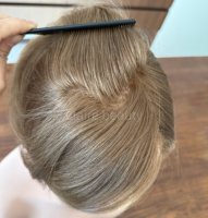Perruque médicale en cheveux naturels non traités, entièrement nouée à la main, avec dessus en soie et dentelle frontale, pour patients atteints de cancer