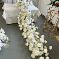Fabrication IFG 6 pieds de long fournissant un coureur de fleurs blanc de luxe pour la décoration de table de gâteau de mariage