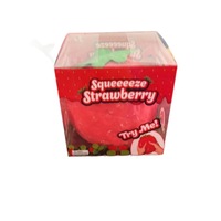 Jouet anti-stress souple en forme de fraise de huit pouces, effet réaliste façon vaseline, jouets en caoutchouc faits main à presser pour la décompression