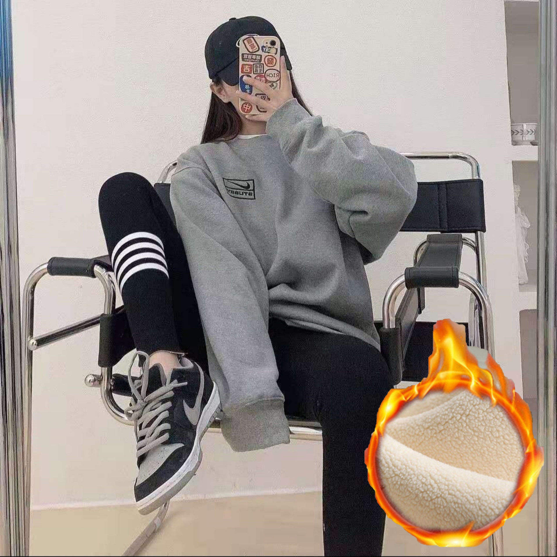 Black With Lamb Fleece