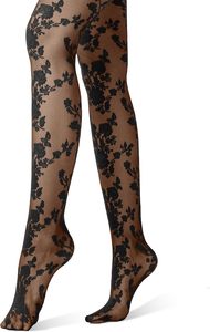 Collants en maille à motif floral <span class=keywords><strong>LABELLA</strong></span>, transparents et respirants pour femmes, avec une large ceinture confortable pour un confort tout au long de la journée - Product Image 2