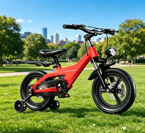 Vélo d'équilibre pour enfants avec roues d'apprentissage, directement de l'usine |   Vélo à une vitesse en acier avec frein à disque, phare rouge, panier en plastique, tailles 14-18 pouces - Product Image 3
