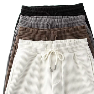 Nuovi Pantaloni da Uomo in <span class=keywords><strong>Velluto</strong></span> a Coste con Logo Personalizzato, Caldi, Lavorati a Maglia, Larghi, Dritti, Spessi e Comodi per l'Autunno e l'Inverno, Stile Streetwear - Product Image 1