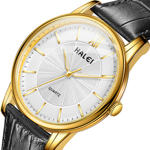Envío Directo HALEI Nuevo Reloj de Cuarzo Original para Hombre con Correa de Cuero Genuino, Resistente al Agua 3BAR, Movimiento Japonés, Venta al Por Mayor - Product Image 4