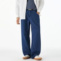 Nouveau pantalon décontracté ample bleu vintage pour hommes et femmes, style workwear, délavé, effet usé, plusieurs poches, longueur longue, tendance