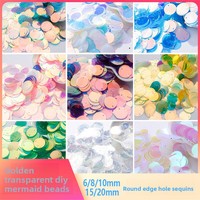 Paillettes rondes transparentes en PVC effet écaille de poisson, 6-20 mm, pour vêtements, robes de mariée et loisirs créatifs DIY