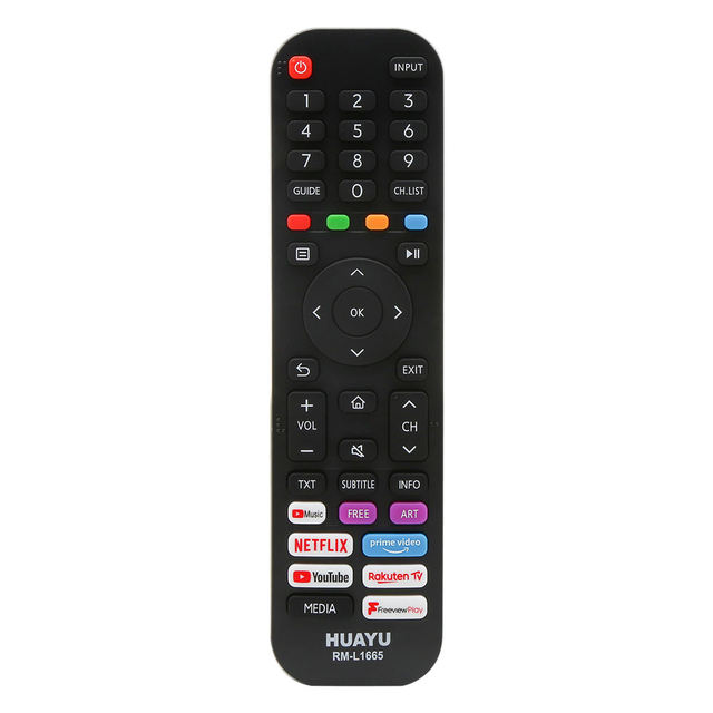 HUAYU RM-L1665 Universal Remote Control Use for Hisense Hilif Lcd Smart TV Netflix Youtube Freeviewplay