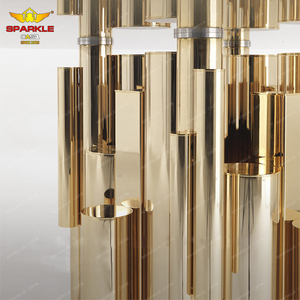 Tùy Chỉnh Nhà Hàng Hiện Đại Đồ Nội Thất Vàng Thép Không Gỉ Vòng Glass + Tempered Glass Máy Tính Để Bàn Bàn Bàn Ăn Nhà Khách Sạn - Product Image 3