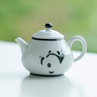 Juego de Té de Cerámica Japonesa Arita-yaki Pintado a Mano con Diseño de Panda, Tetera y Taza de Porcelana Gaiwan para la Ceremonia del Té en Casa