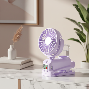 Mini ventilateur de bureau USB portable à clip, rechargeable, avec boîte couleur, idéal pour les économies d'énergie - Product Image 1