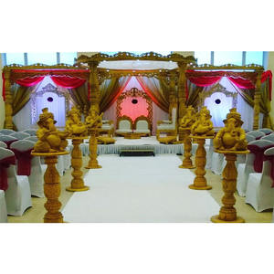 มณฑปงานแต่งงานไม้แกะสลักสุดพิเศษ ออตตาวา ดีไซน์มณฑปงานแต่งงานแบบดั้งเดิมของอินเดียใต้ งานฝีมือไม้ มณฑปมหารานี สหราชอาณาจักร - Product Image 1