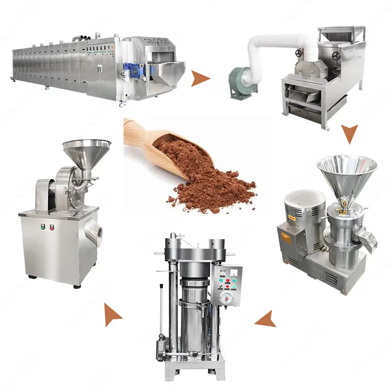 Pó industrial de cacao aprovado ce, máquina de processamento de pó de cacao para venda