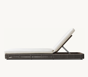 गृह समायोज्य रिक्लियर चेज़ बाहरी आंगन पिछवाड़े के लाउंज पोलसाइड सनबेड गार्डन रतन लाउंज कुर्सी - Product Image 2