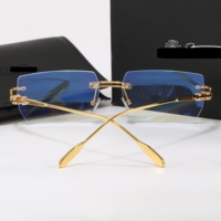 Lunettes de soleil UV400 avec branches métalliques sans monture, légères, protection UV pour usage quotidien en extérieur 939