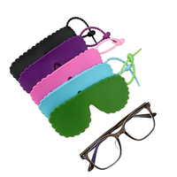 Étui à lunettes/lunettes de soleil en silicone créatif avec logo personnalisé, sac de rangement, étui de protection pour lunettes, pochette imperméable et durable