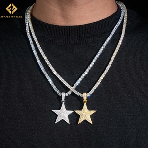 Pendentif de luxe pour homme en argent 925 plaqué or 18 carats avec moissanite, style hip-hop, serti de pierres, pour un usage quotidien - Product Image 6