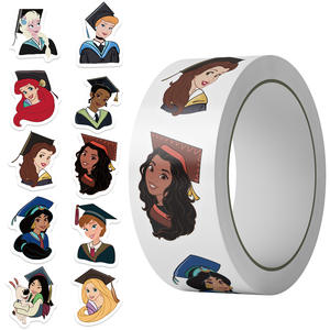 500 Fogli/Volume Adesivi <span class=keywords><strong>Disney</strong></span> Princess per la Stagione di Laurea, Nastro Decorativo per Fai da Te, Sigillatura Buste e Scrapbooking - Product Image 1