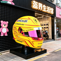 Réplica de Casco de Carreras Ferrari F1 a Escala 2:1, Modelo Gigante de Casco de Piloto de Fórmula 1 para Decoración