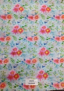 Tissu en lin léger de haute qualité, 100 % sans poids, imprimé numériquement, pour la confection de vêtements et de robes - Product Image 2