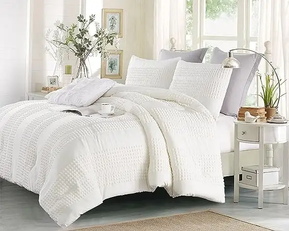 Comforter Boho chần bộ đồ giường nhẹ 3pcs Pom Pom Comforter mềm Jacquard Comforter với 2 gối trường hợp