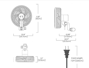 Ventilateur oscillant pour serre de culture BAVAGREEN, moteur EC silencieux, 10 vitesses, contrôle intelligent, étanche IP54, clip antidérapant, pour plantes d'intérieur - Product Image 6