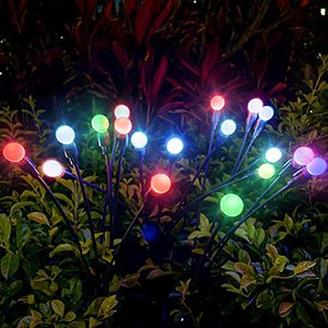 Luces solares de luciérnaga para jardín, paquete de 2 luces Led de colores a prueba de agua para patio, 10 luces Led Swaying Starburst, venta al por mayor - Product Image 2