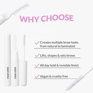 Gel de fixation des sourcils avec logo personnalisé en gros cire de stratification imperméable à l'eau longue durée pour les sourcils avec gel pour les sourcils fixation du pinceau - Product Image 4