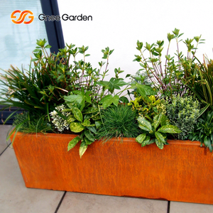 Pot de fleurs en acier Corten, grand bac vertical carré, bordure de jardin, couleur personnalisée, style minimaliste, résistant à la corrosion - Product Image 1